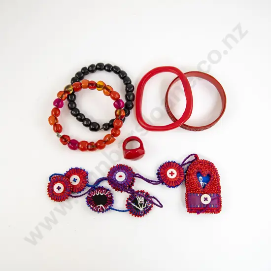Dinosaur Designs Red Resin Bangles