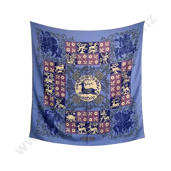 Hermes 'Hourvari' Cashmere and Silk Scarf