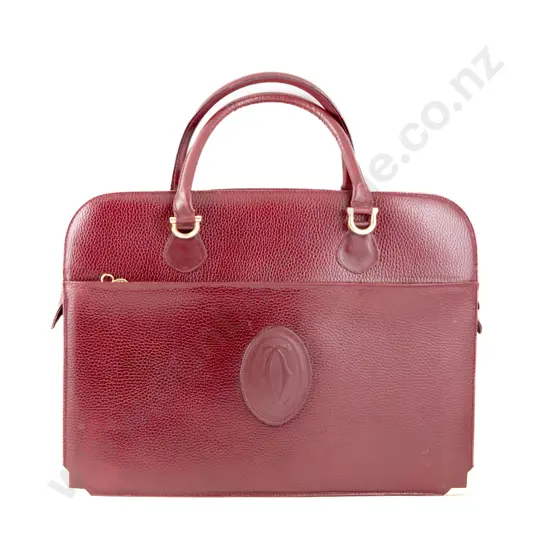 Cartier Burgundy Leather Briefcase