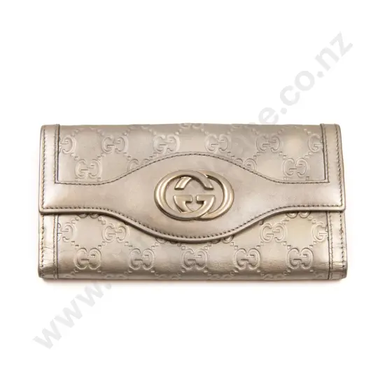 Gucci Warm Metallic Gold Leather Wallet