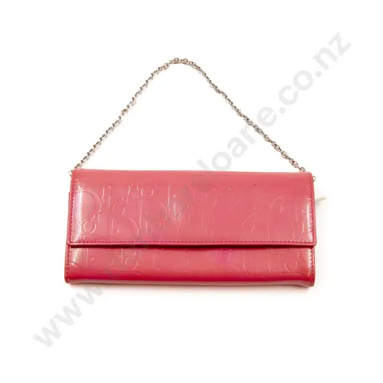 Christian Dior Pink Leather Wallet on Chain