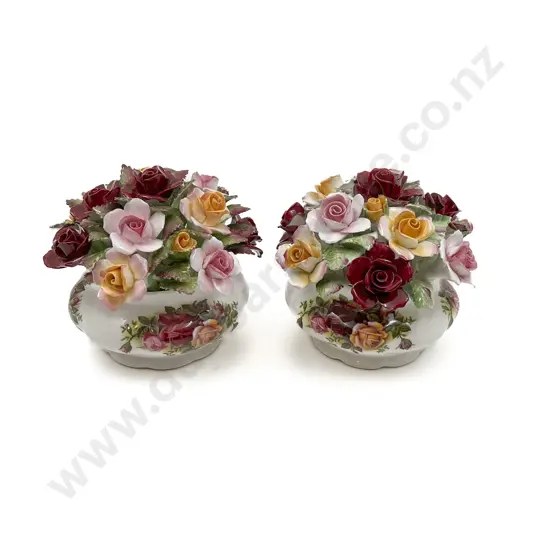 RA Old Country Roses Two Large Floral Posies