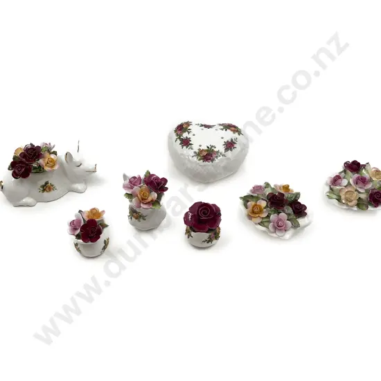 Collection of RA Old Country Roses Including Pomander and Miniatures (7pce)