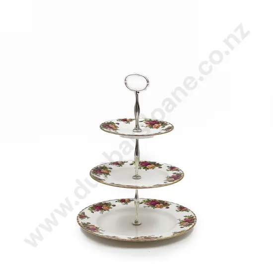RA Old Country Roses Three Tier Cake Stand