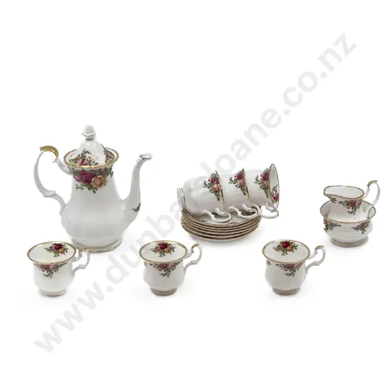 RA Old Country Roses 3pce Coffee Set with Six Demi-Tasse Cups and Saucers