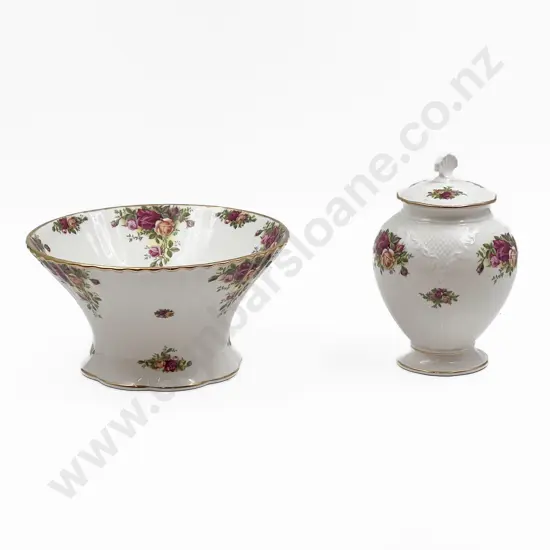 RA Old Country Roses Table Vase with Small Baluster Vase