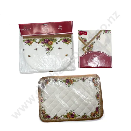 RA Old Country Roses Tablecloth Coasters and Double Oven Glove