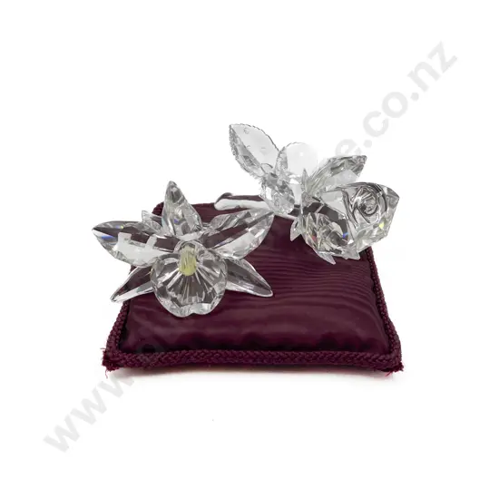 Swarovski Rose and Orchid Ornaments