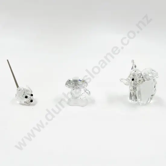Three Swarovski Crystal Ornaments