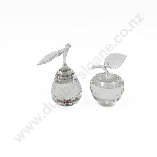 Swarovski Pear and Apple Ornaments