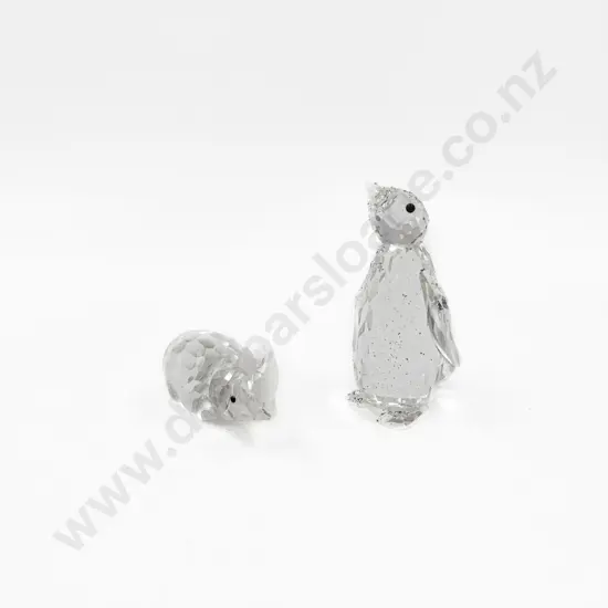 Swarovski Large Penguin and Rhino Ornaments