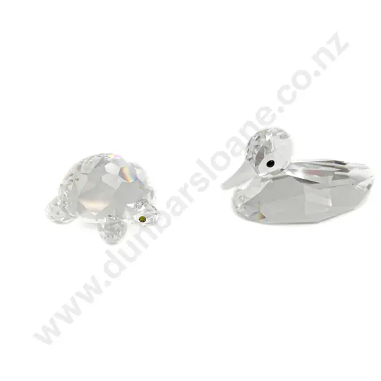 Swarovski Large Duck and Turtle Ornaments