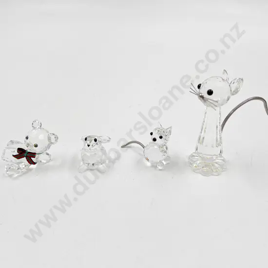 Four Swarovski Crystal Ornaments