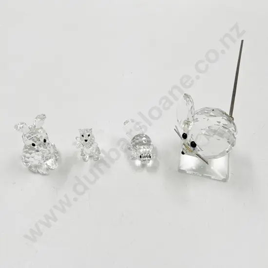 Four Swarovski Crystal Ornaments