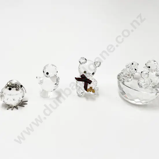 Four Swarovski Crystal Ornaments
