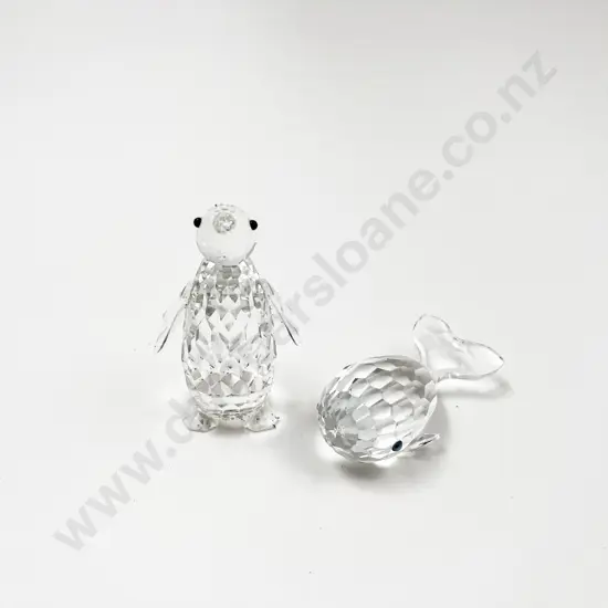 Swarovski Large Penguin and Whale Ornaments