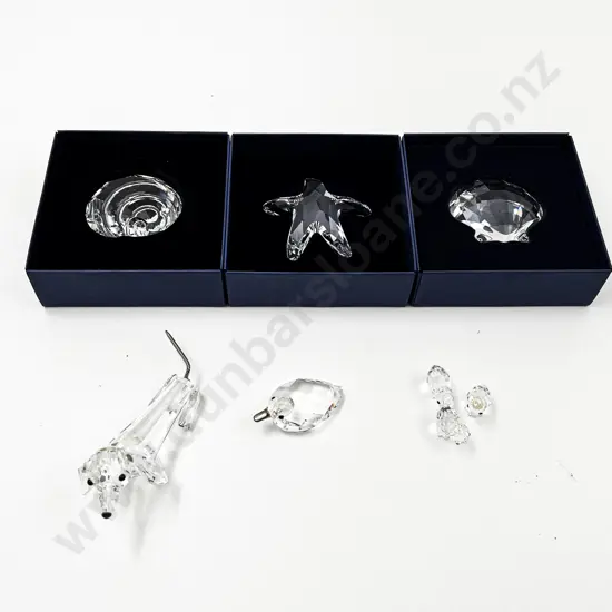 Six Swarovski Crystal Ornaments