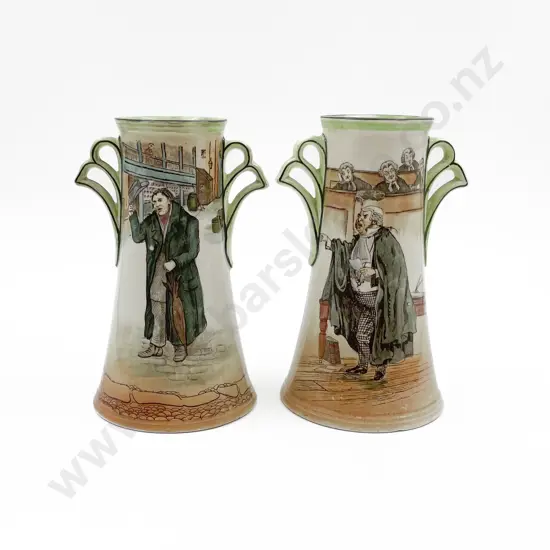 Pair RD Dickens Series Ware Vases