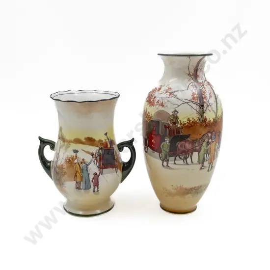 Two RD Coaching Scenes Vases
