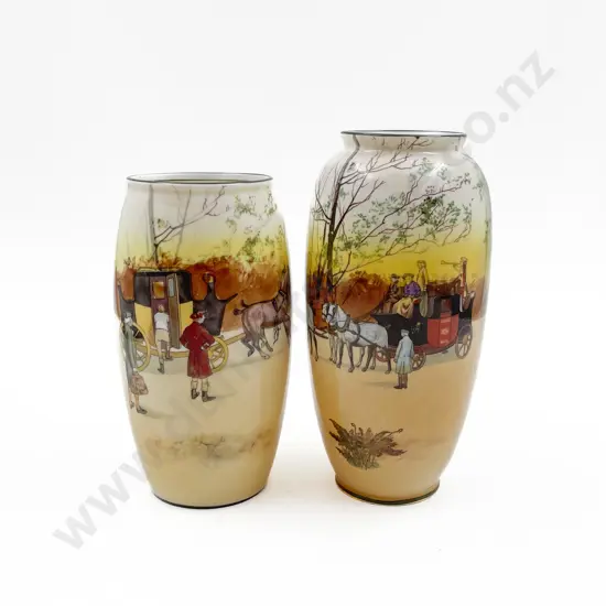 Two RD Coaching Scenes Vases