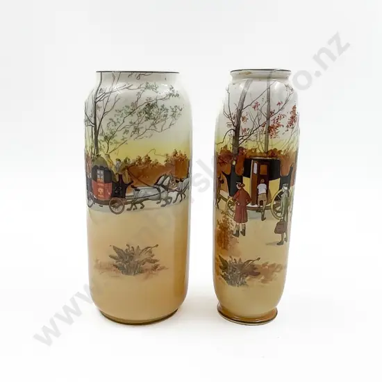 Two RD Coaching Scenes Vases