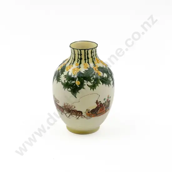 RD Posy Vase with Printed Decoration of Father Christmas in his Sleigh