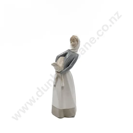 Lladro Figure Girl with Lamb