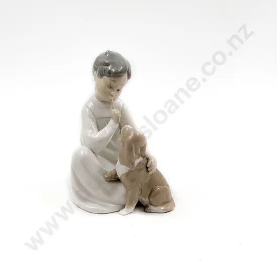 Lladro Figure Boy with Dog