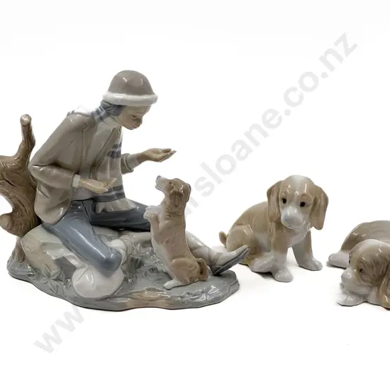 Nao Figure of Girl with Dog and Two Others