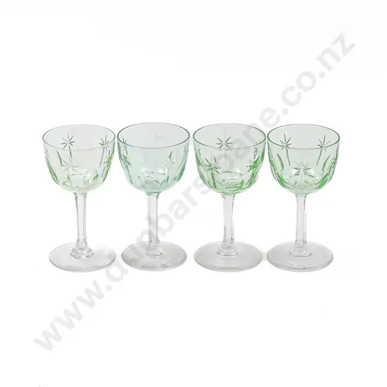 Thirteen Tinted Green Wine Glasses