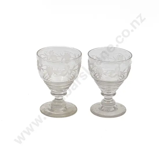 Pair of Stuart Crystal Wine Goblets