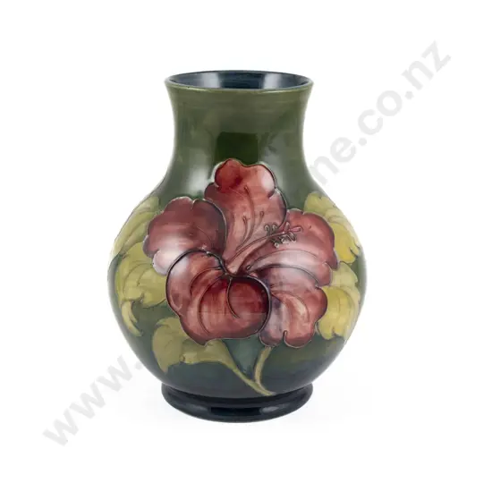 William Moorcroft Hibiscus Pattern Vase
