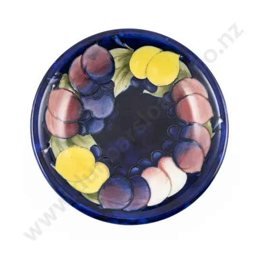 Walter Moorcroft Plum Pattern Shallow Bowl