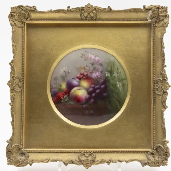 Royal Worcester Gilt Framed Circular Plaque