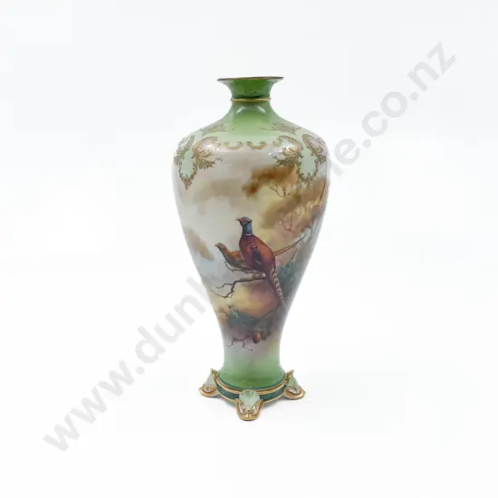 Royal Worcester Hadley Ware Inverted Baluster Specimen Vase