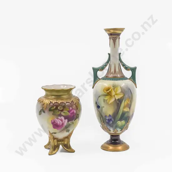 Royal Worcester Ovoid Footed Posy Pot