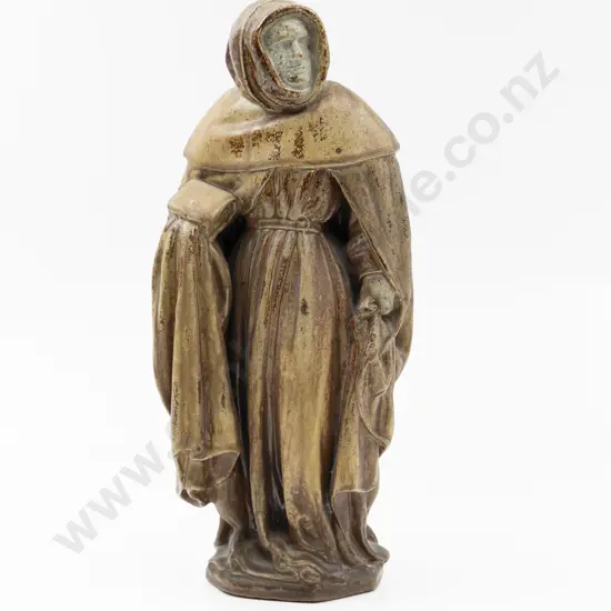 Early C20th Finely Modelled French Salt Glazed Figure of a Monk By Charles Greber