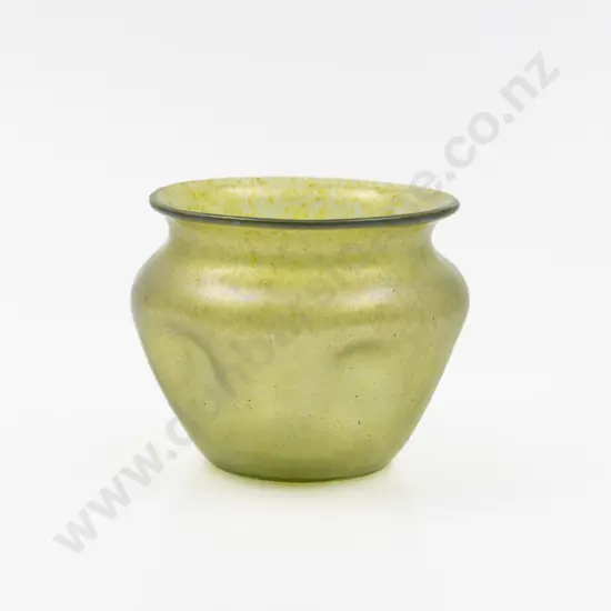 Loetz Green Iridescent Vase