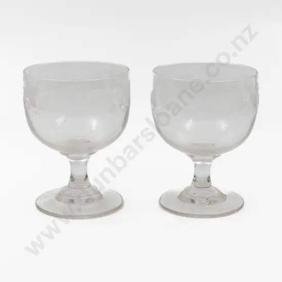 Pair Vict Glass Rummers