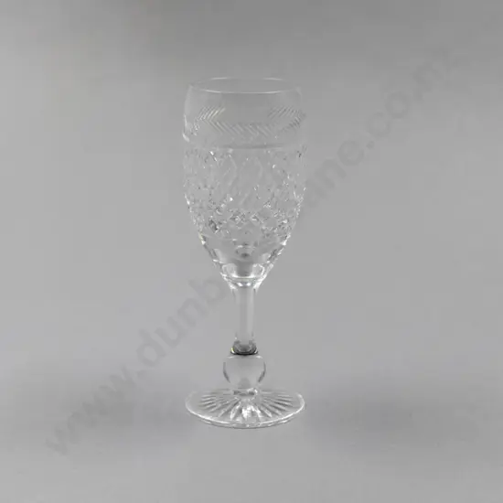 12 Tudor Crystal Holbein Pattern White Wine Glasses