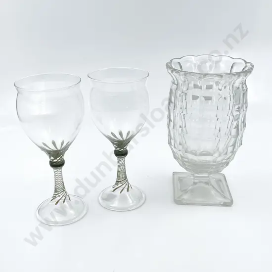 Late Victorian Pressed Glass Celery Vase