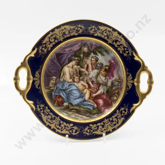 Royal Vienna "Der Gefesselte Amor" (The Tied Cupid) Two Handled Cabinet Plate