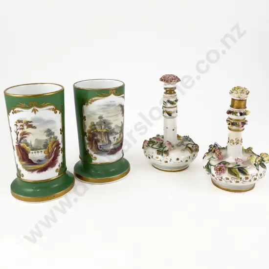 Pair Late C19th Derby Vases