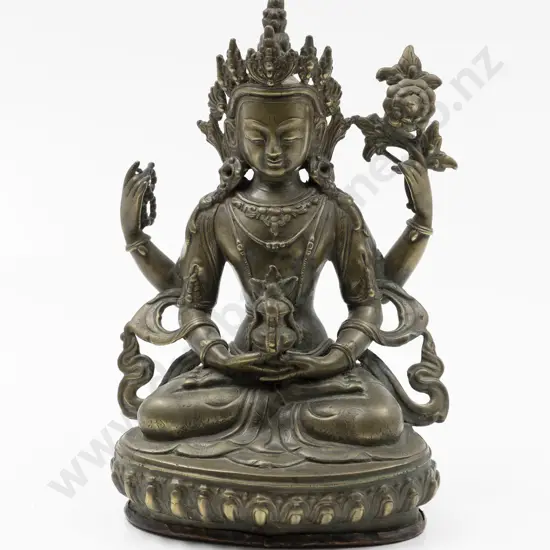 A Tibetan Bronze Figure Of Chenrezig (Avalokitesvara)