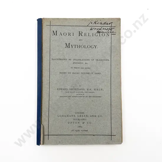 Shortland Edward - Maori Religion and Mythology