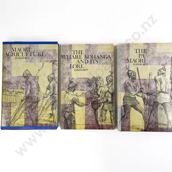 Three Maori Volumes By Elsdon Best