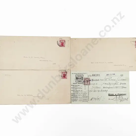 An Original 1906 Undertakers Receipt For The Return Of Richard Seddons Body to N.Z.