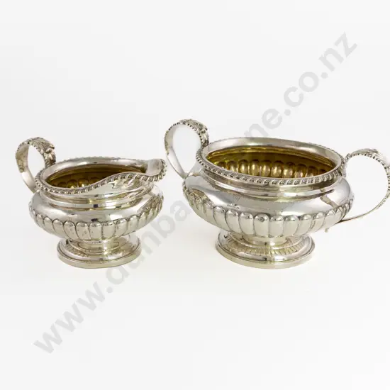 Geo IV S/S Suagr Bowl & Milk Jug