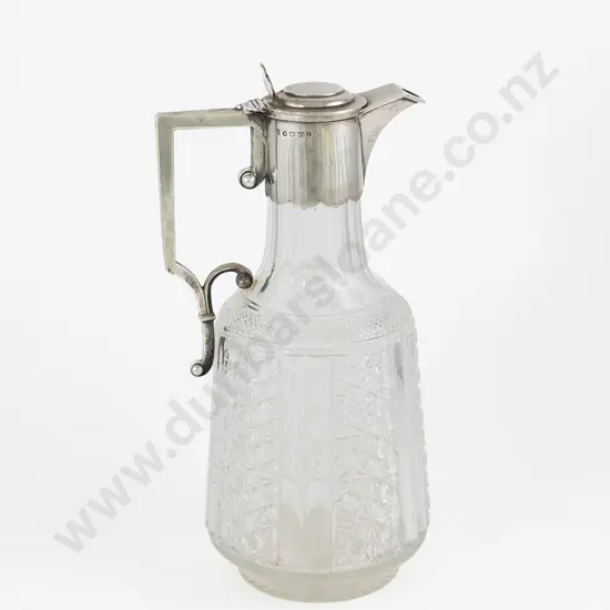 Vict S/S Mounted Cut Glass Claret Jug