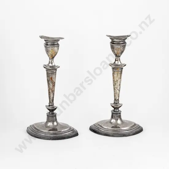 Pair Edw VII S/S Candlesticks
